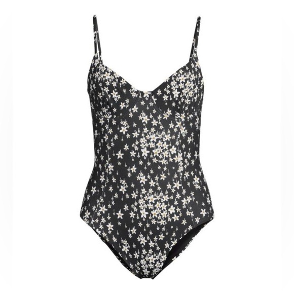 NWT Onia Chelsea Floral Liberty Starry Night One-Piece Swimsuit Black White S - Picture 3 of 11